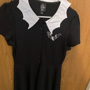 Black Bat Collar Dress